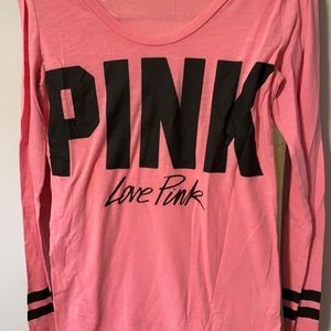 Pink size xs pink and black top.